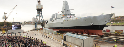 13,000 people turn out to watch the launch of HMS Defender
